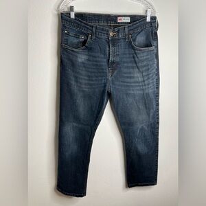 Wrangler Premium mens Jeans slim traight size 36 x 30 dark Blue